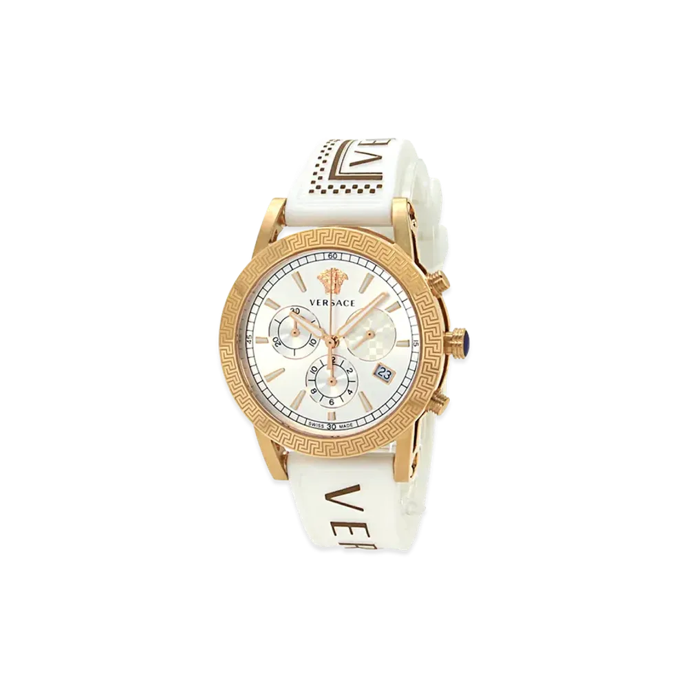 Versace Sport Tech Chrono Quartz 40mm "White/Gold/Silver"
