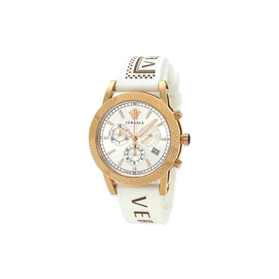 Versace Sport Tech Chrono Quartz 40mm "White/Gold/Silver"