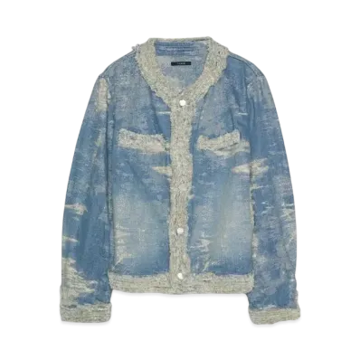TAAKK SHORT DENIM JACKET "INDIGO BLEACH"