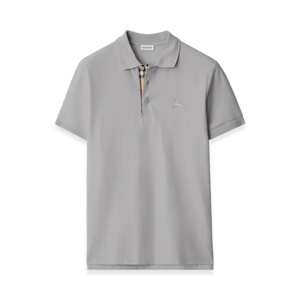 Burberry Cotton Polo Shirt "Pale Grey Melange"