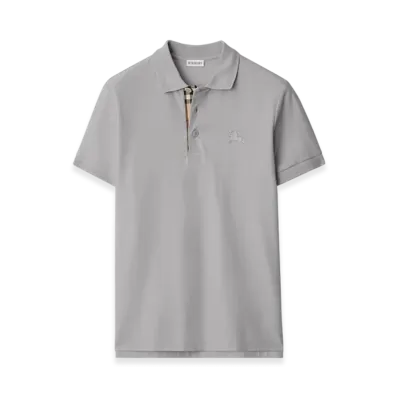 Burberry Cotton Polo Shirt "Pale Grey Melange"
