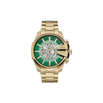 Diesel Dz4684 Watch Mega Chief Slim Stainless Steel Watch "Gold"