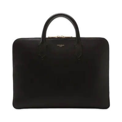 Dolce&Gabbana Mon-Reale Brief Case Calfskin Brand Logo "Black"
