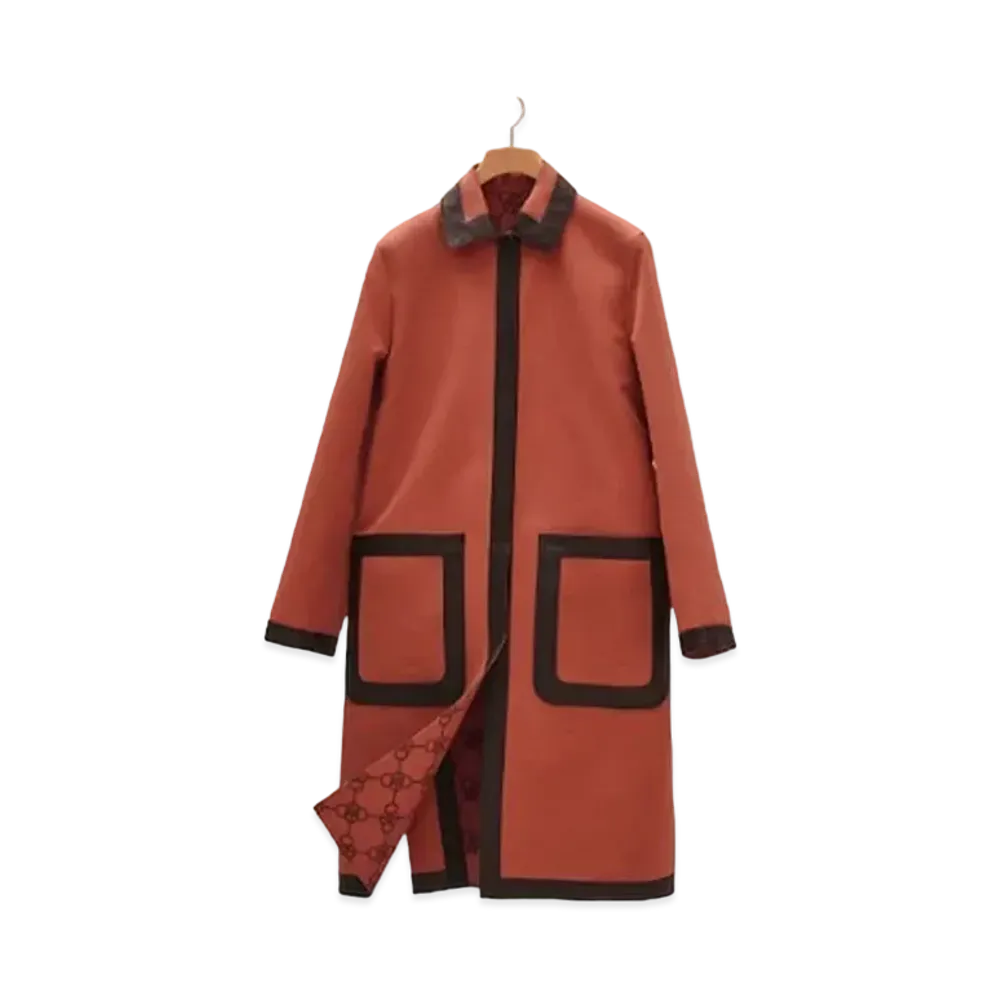 Hermes Double Slit Trench Coat "Maple Brown"