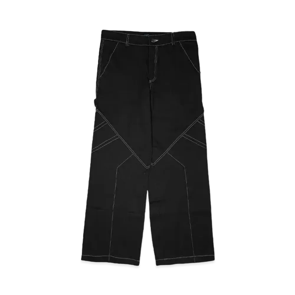 av vattev PLEATED STRAIGHT TROUSERS "BLACK"