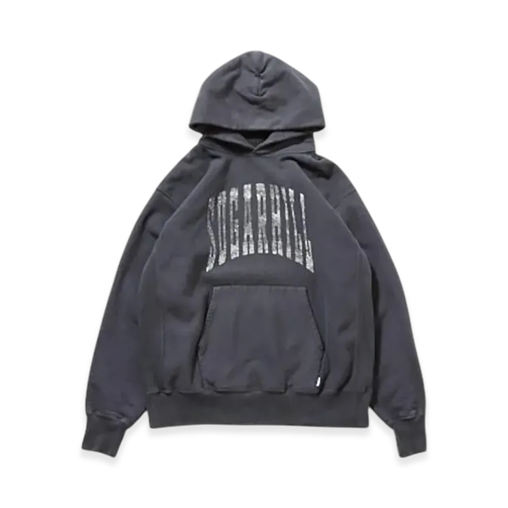 SUGARHILL College Print Hoodie "Aged Black"