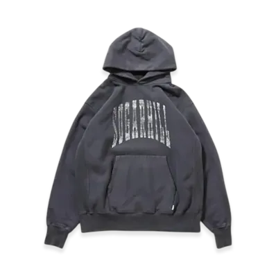 SUGARHILL College Print Hoodie "Aged Black"