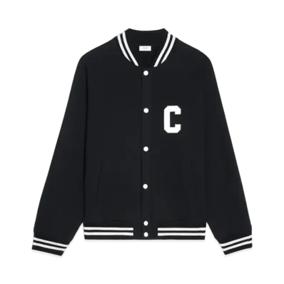 CELINE College Teddy Jacket In Fleece "Black/White"