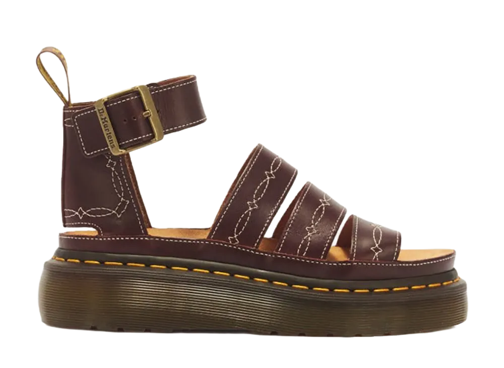 Dr.Martens Clarissa 2 Quad Desert Rodeo 3 Strap Sandals "Dark Brown"