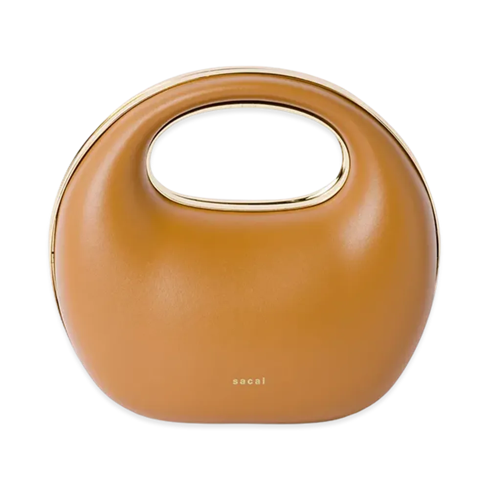 sacai Leather Round Bag "Camel"
