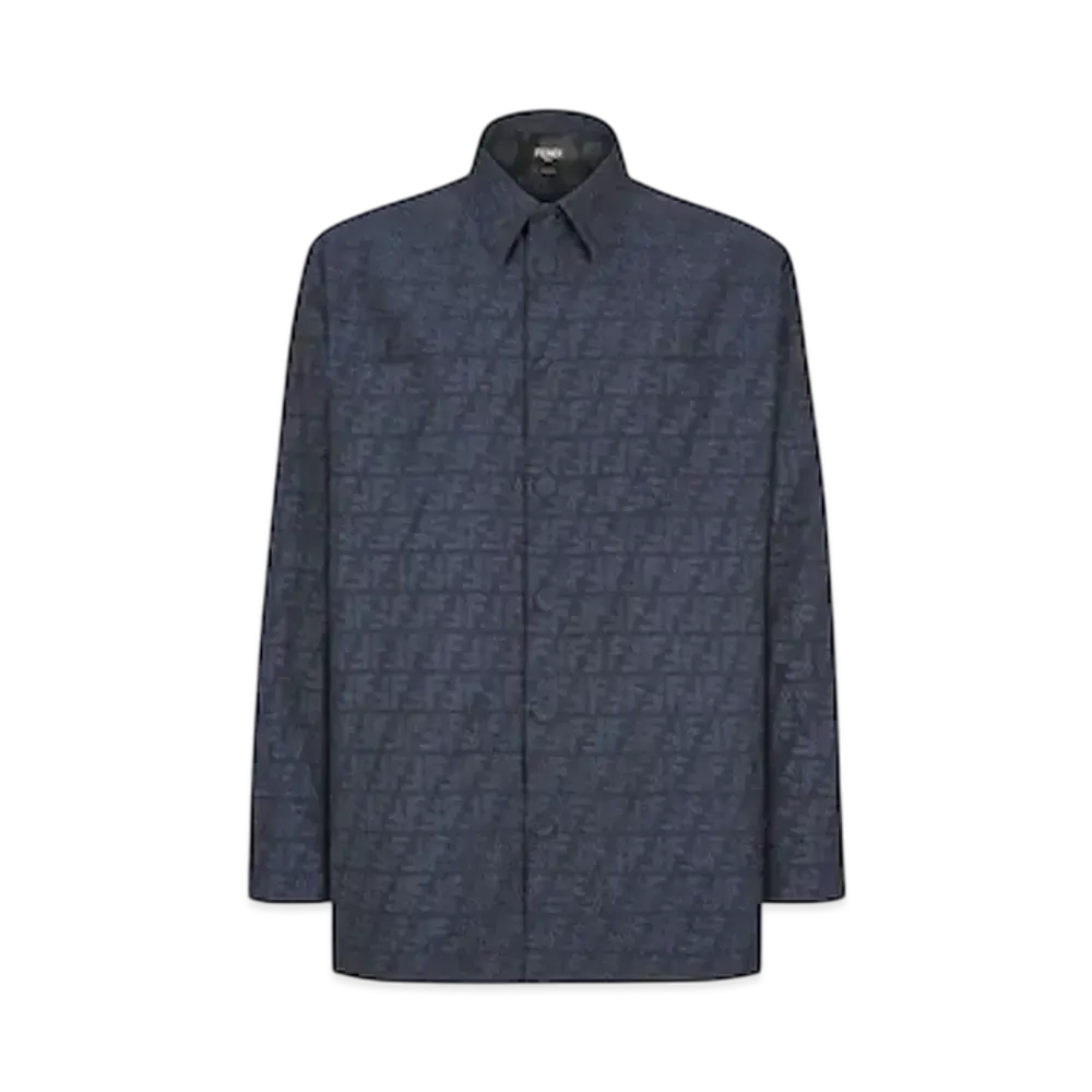 FENDI Men's Blouson FF Jacquard Go-To Jacket "Blue"
