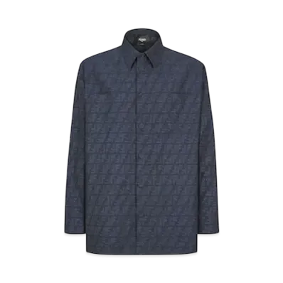 FENDI Men's Blouson FF Jacquard Go-To Jacket "Blue"