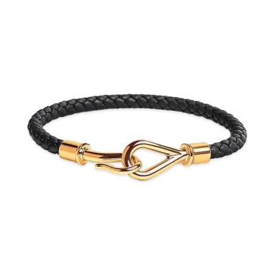 Hermes Jumbo H Bracelet "Noir/Gold"