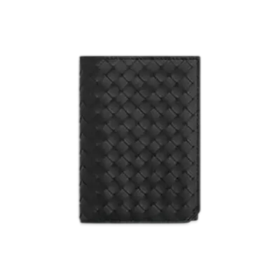 Bottega Veneta Intrecciato Piccolo Passport Case "Black"