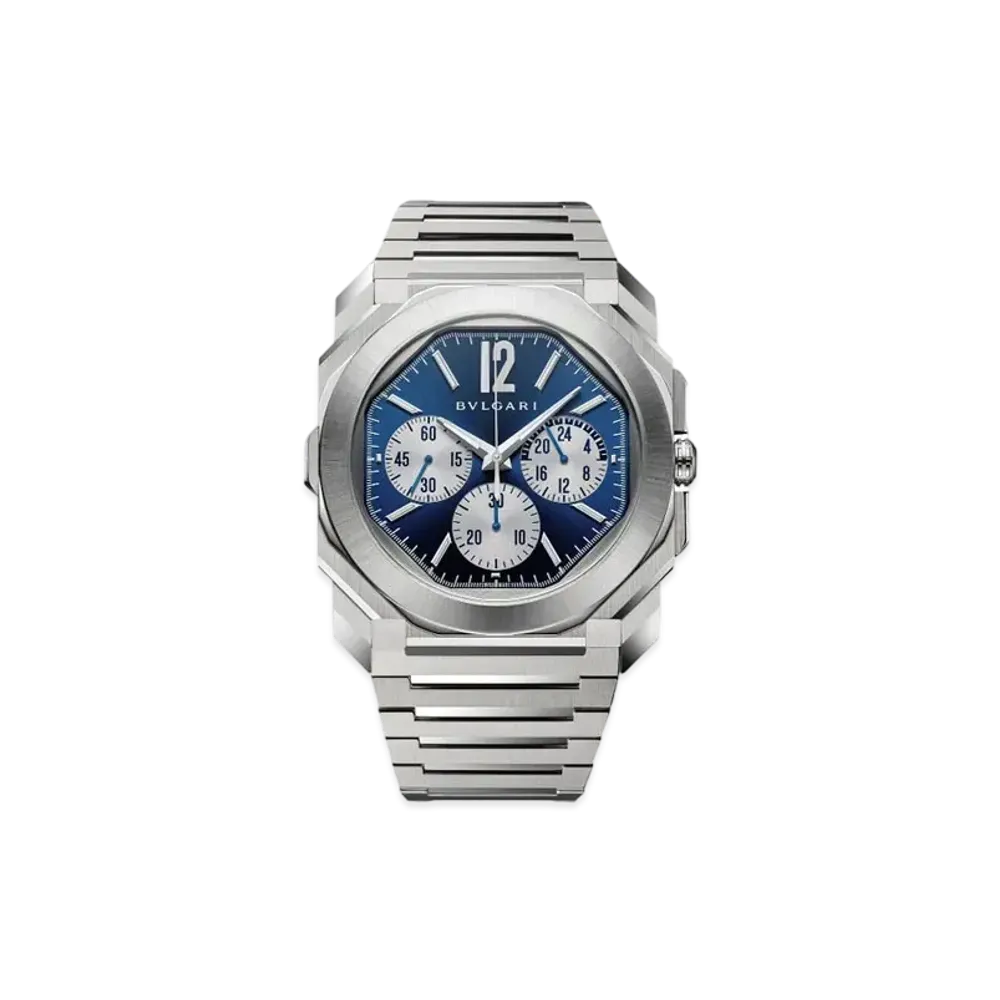 BVLGARI Octo Finissimo Watch "Stainless Steel/Blue/Silver/Gray"