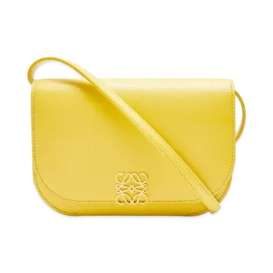 LOEWE Goya Accordion Clutch In Silk Calfskin "Yellow"