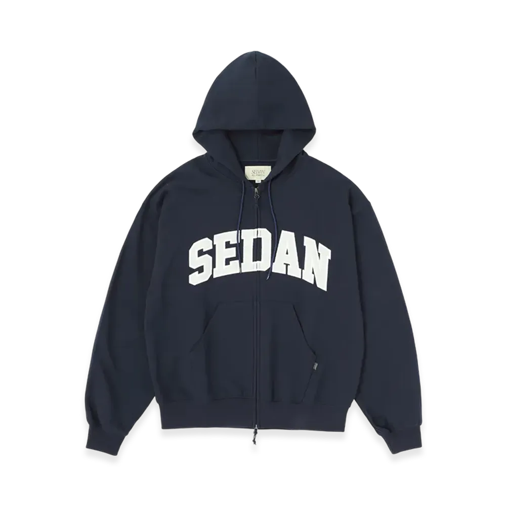SEDAN ALL-PURPOSE College Logo Full Zip Hoodie "Navy"