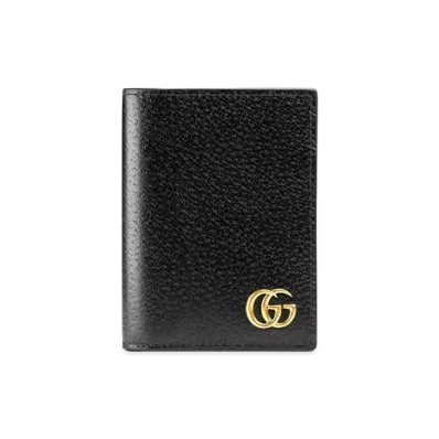 GUCCI GG Marmont Leather Card Case "Black"