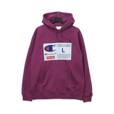 Supreme x Champion Label Hooded Sweatshirt "Purple"