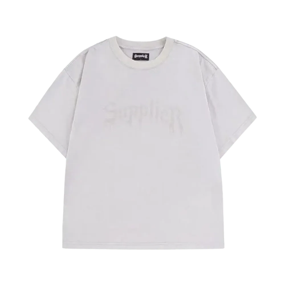 SUPPLIER Vintage Wash Rhinestone Iron Logo Tee "Grey"