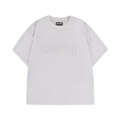 SUPPLIER Vintage Wash Rhinestone Iron Logo Tee "Grey"