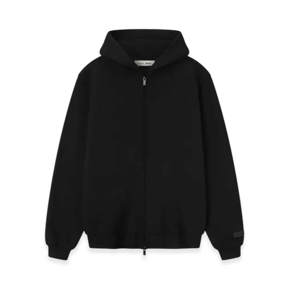 FEAR OF GOD ESSENTIALS Women's 90's Fleece Zip-Up Hoodie "Jet Black"