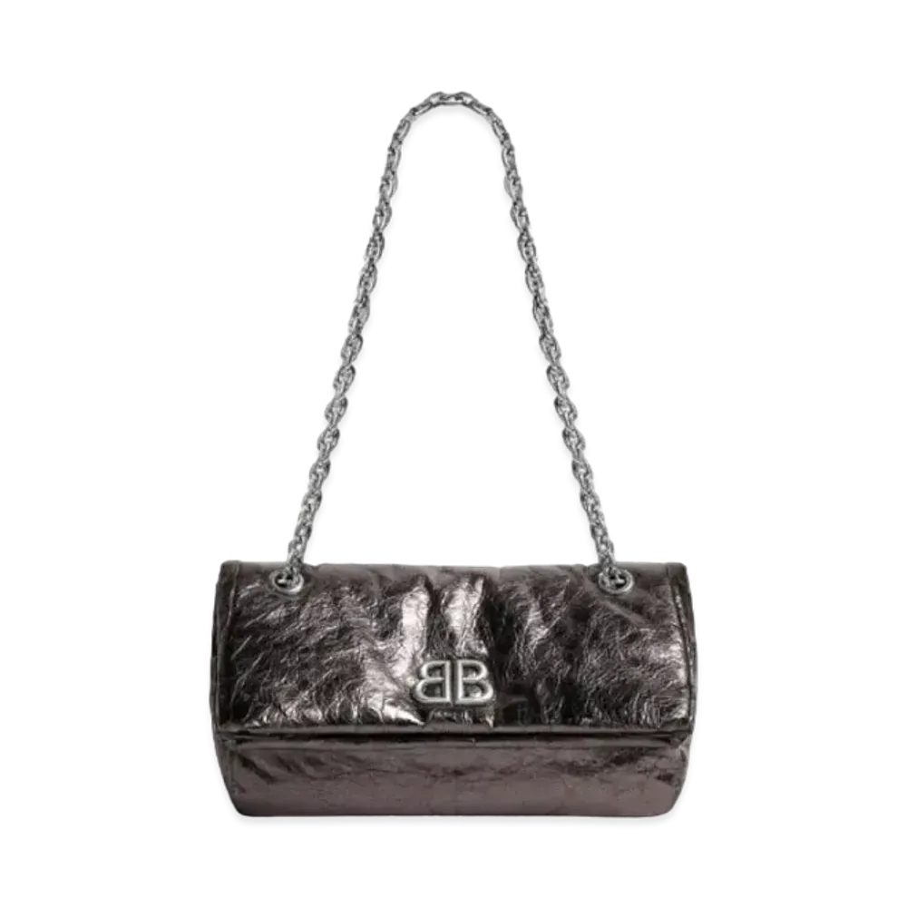 BALENCIAGA Monaco Small Chain Bag Metallized