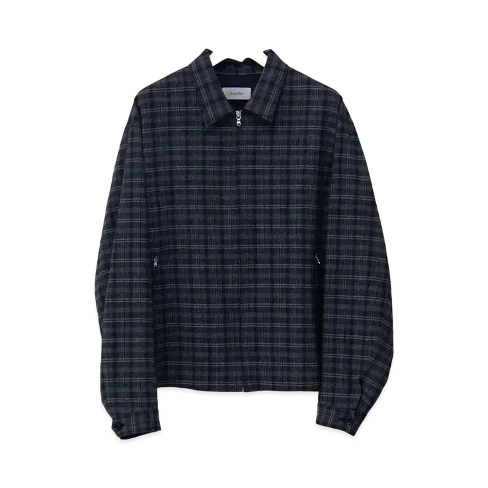 Ernie Palo Washable Wool check Zip Blouson "Gray"