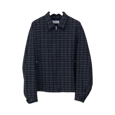 Ernie Palo Washable Wool check Zip Blouson "Gray"