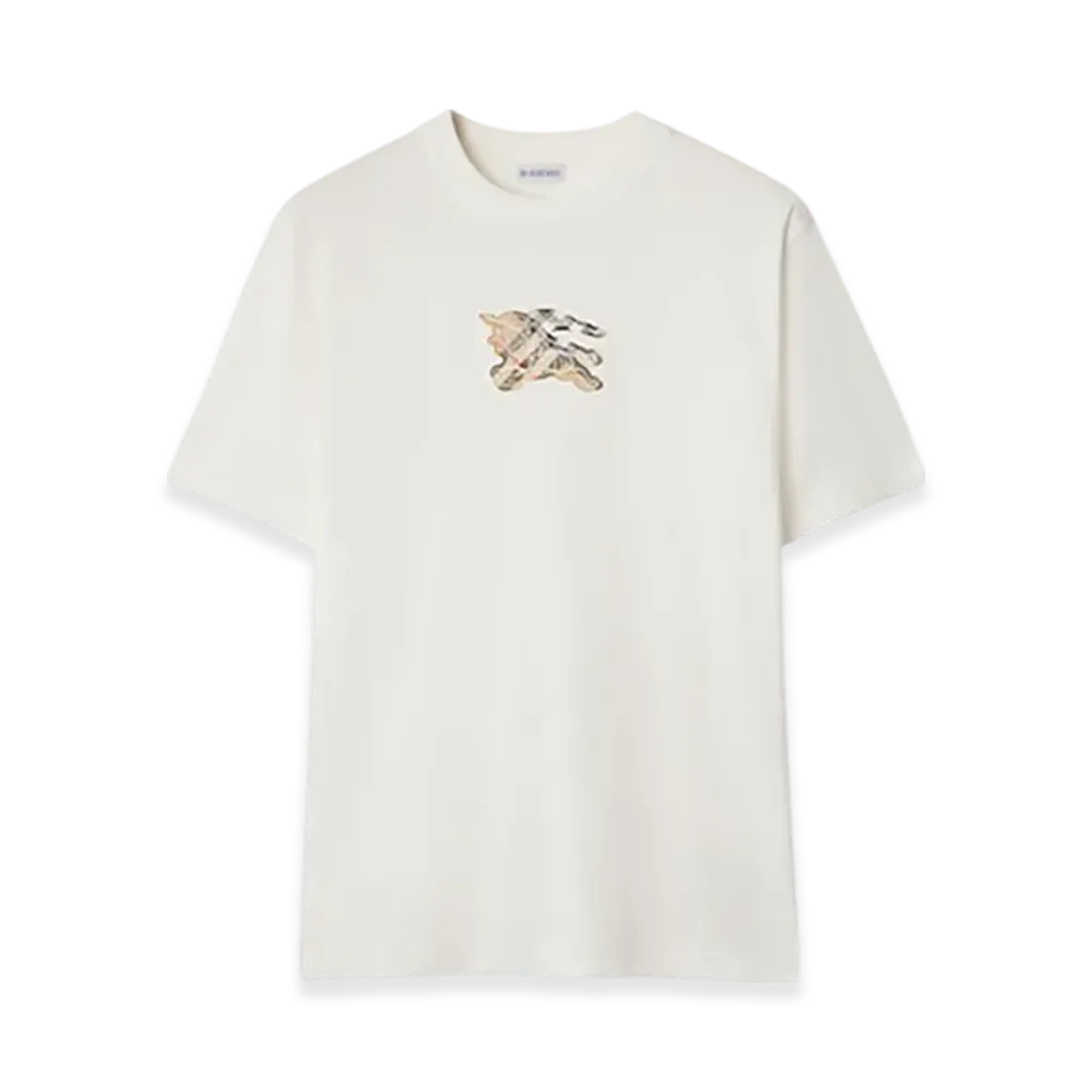 Burberry EKD Check Cotton T-shirt "Chalk White"