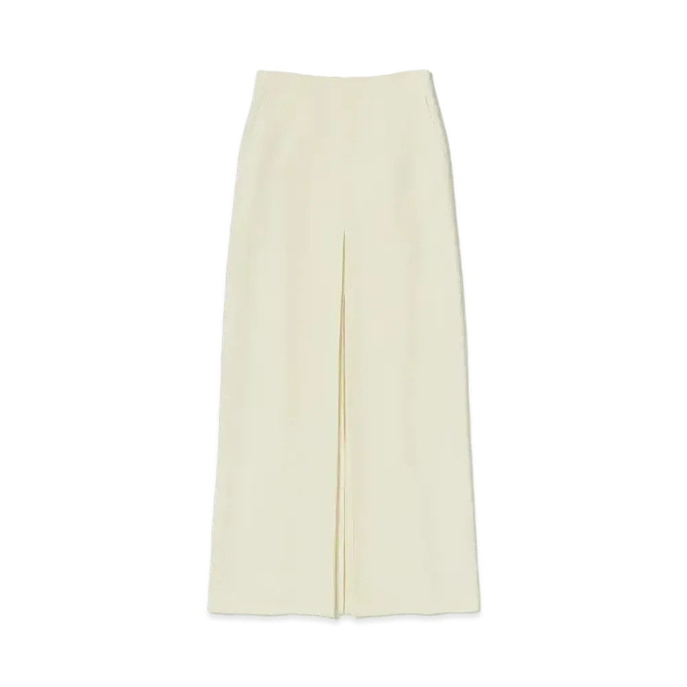 AURALEE Tense Wool Double Cloth Skirt "Ivory"