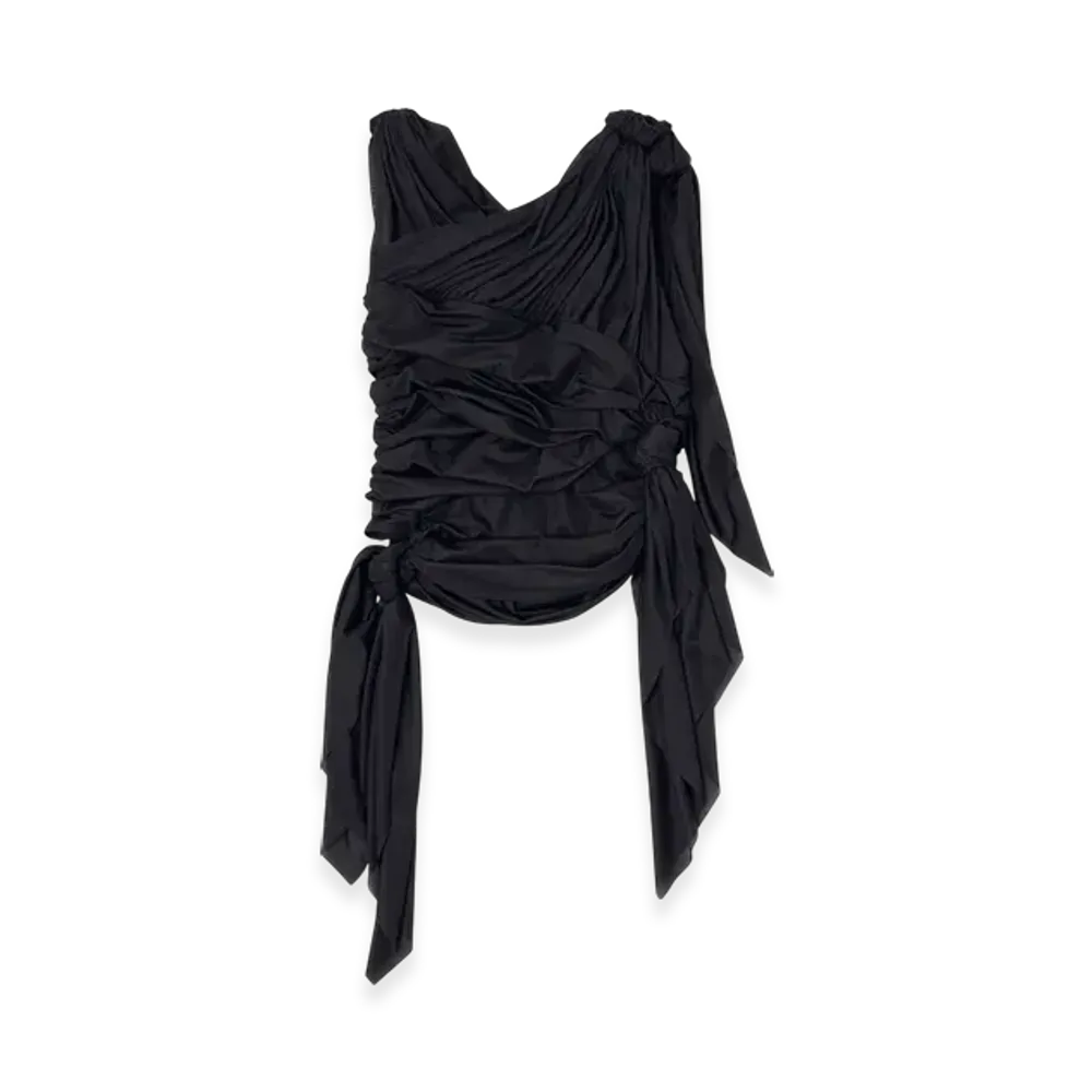 Diesel T-Persea-Plain Draped Top In Stretch Jersey "Black"