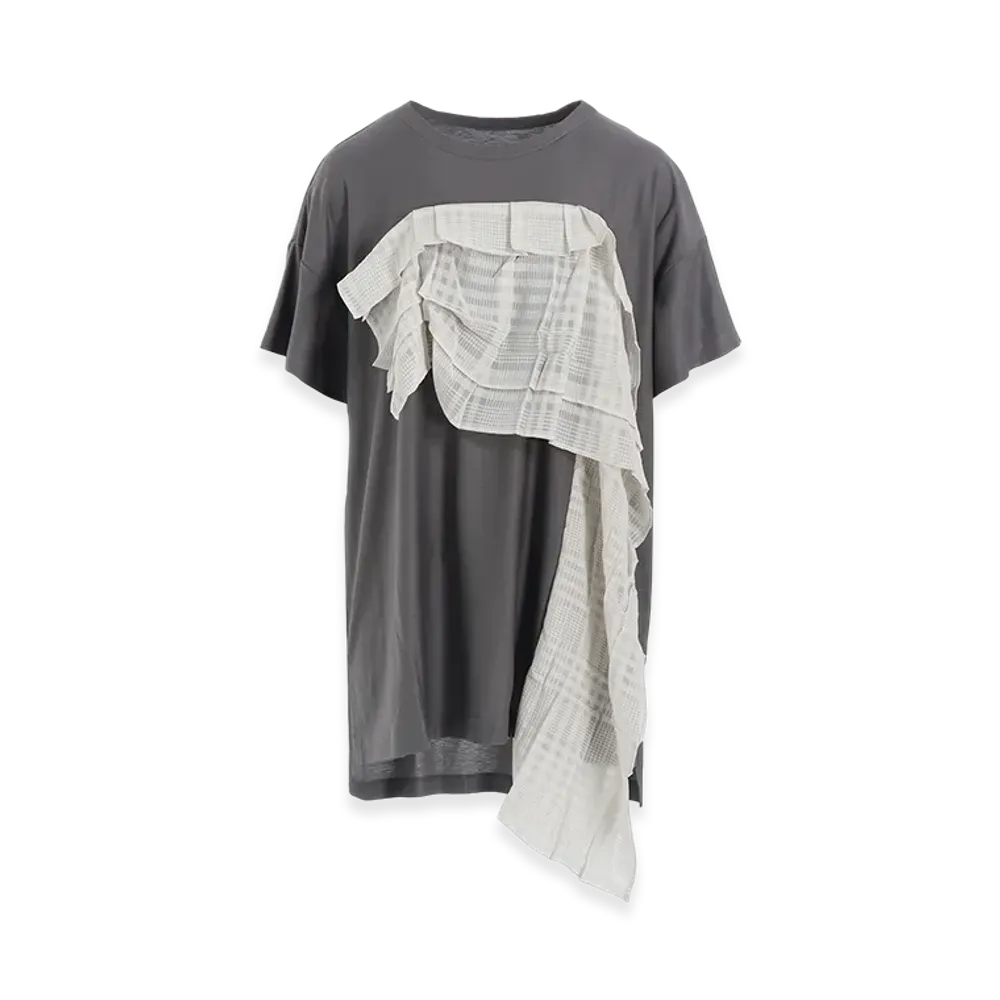 Y's Lyocell/Cotton Half Sleeve Long T "Grey"