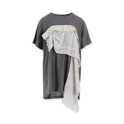 Y's Lyocell/Cotton Half Sleeve Long T "Grey"