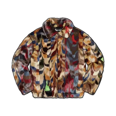 Supreme Multicolor Faux Fur Bomber Jacket "Multi"