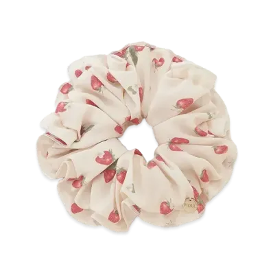 GELATO PIQUE Strawberry Pattern Frill Scrunchie "Off White"