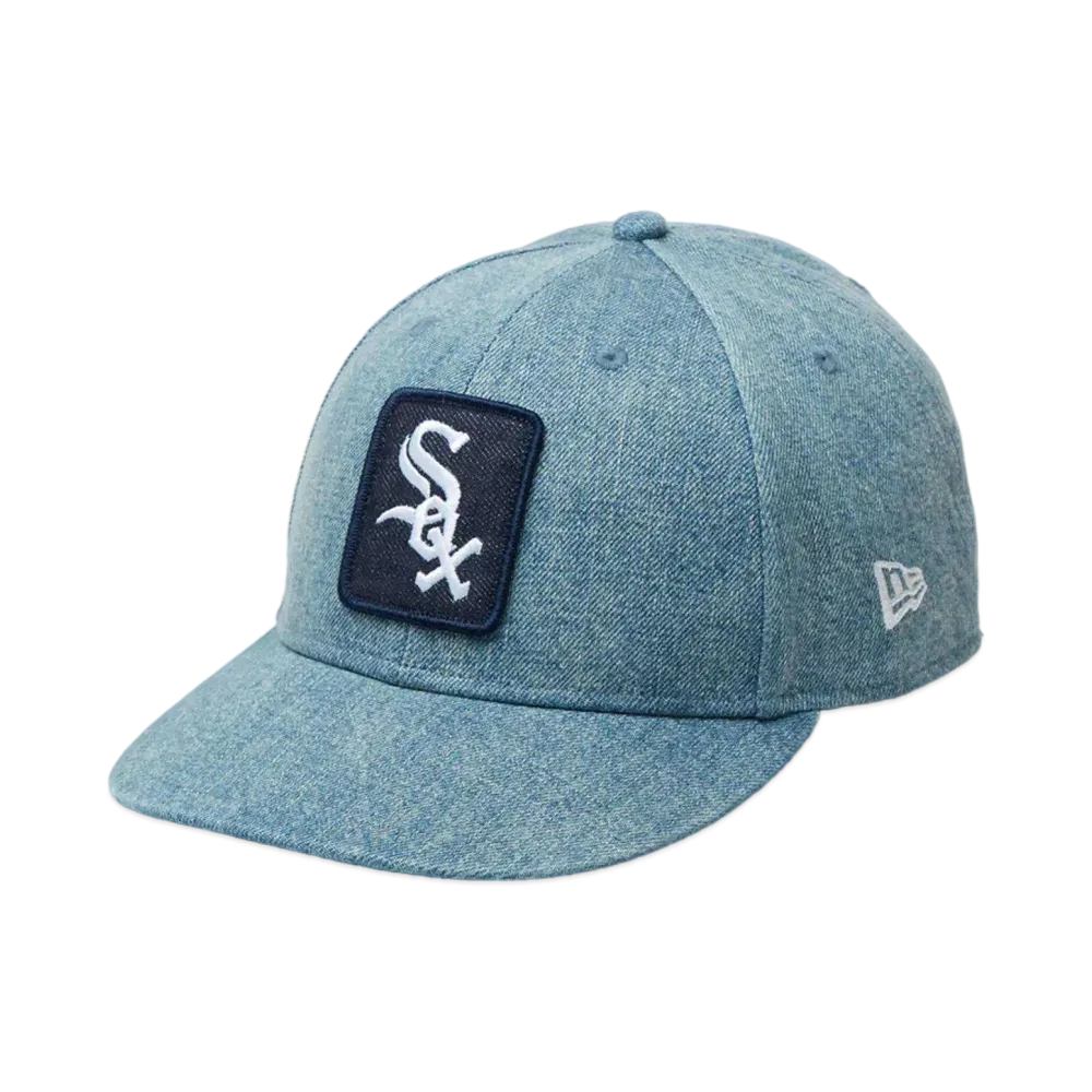 NEW ERA LP 59Fifty MLB Denim Wappen Chicago White Sox "Washed Denim"