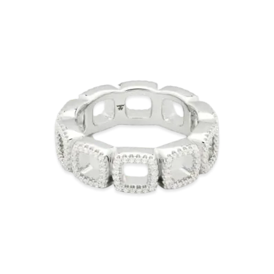 TOMWOOD Cushion Band Open Zirconia "Silver"