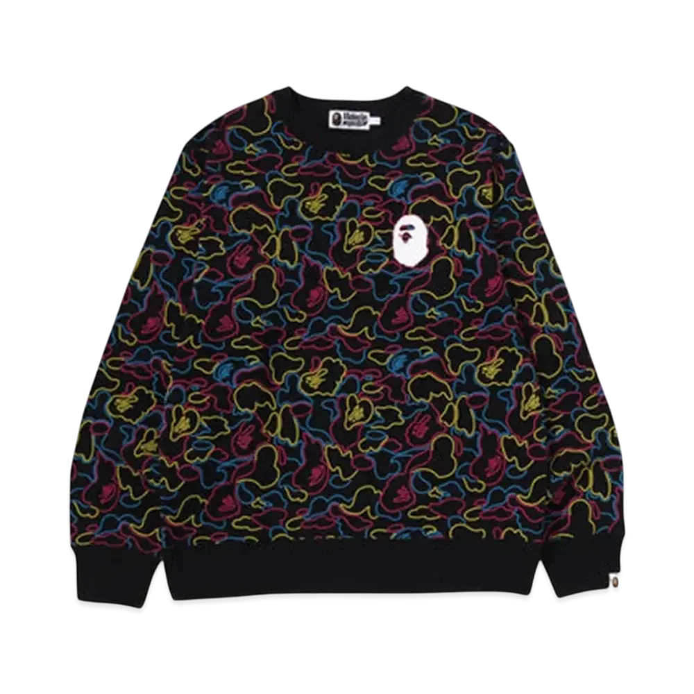A BATHING APE Neon Camo Crewneck Sweatshirt "Multi"