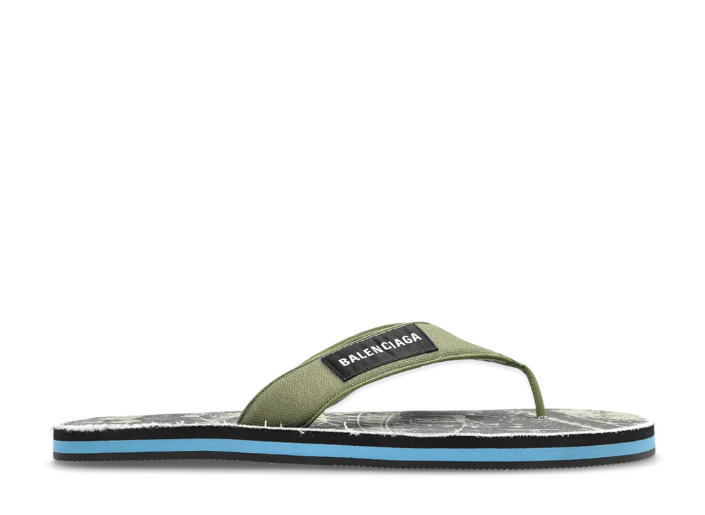 BALENCIAGA Flip Flops "Green"