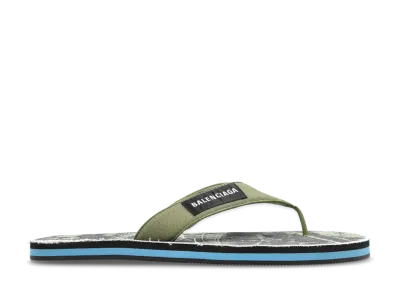 BALENCIAGA Flip Flops "Green"