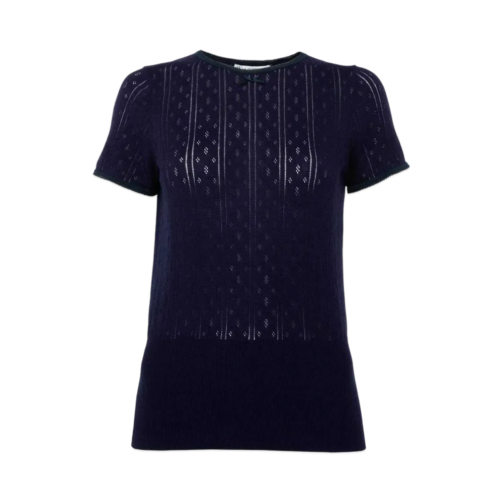JW ANDERSON Pointtail Cap Sleeve Top "Black"
