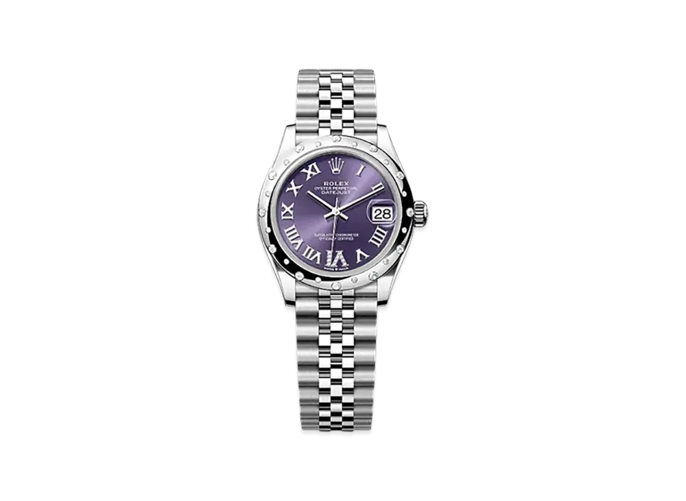 ROLEX Datejust 31mm Oystersteel & White Gold Diamond 278344RBR "Aubergine"