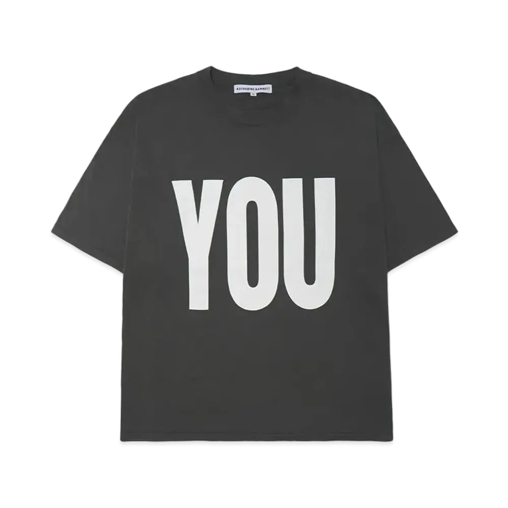 KATHARINE HAMNETT ORGANIC SLOGAN TEE "GRAY(YOU)"
