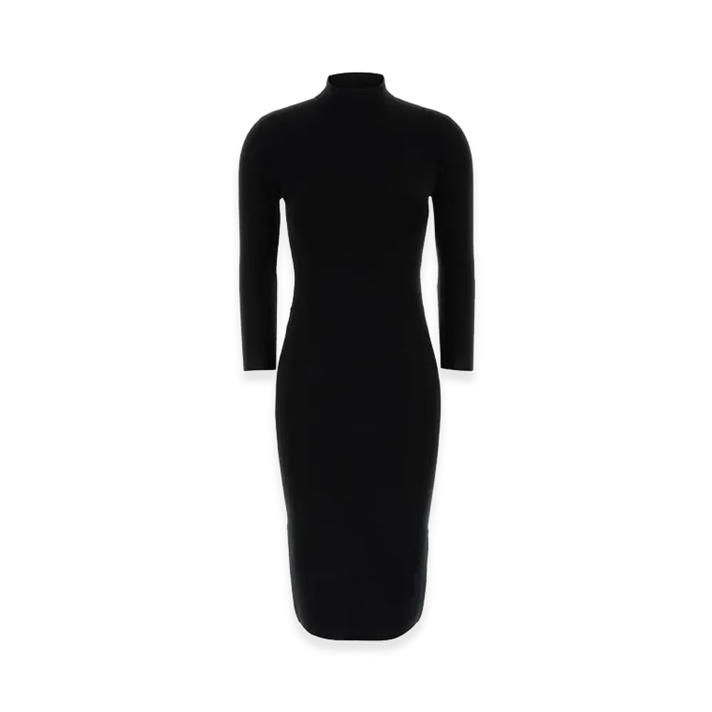 GUCCI Women's Fine Rib Wool Knit Dress "Black"