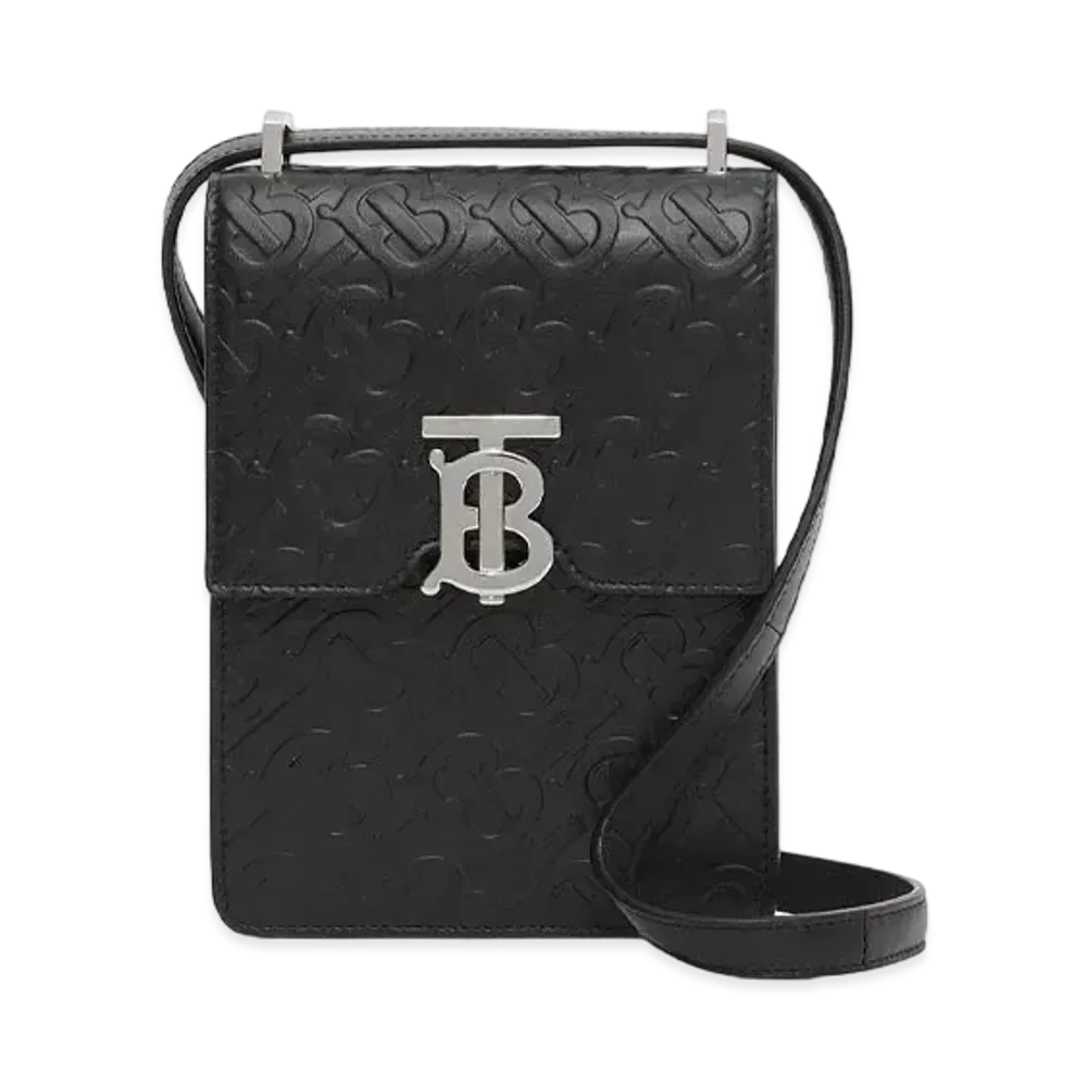Burberry Monogram Leather Robin Bag "Black"