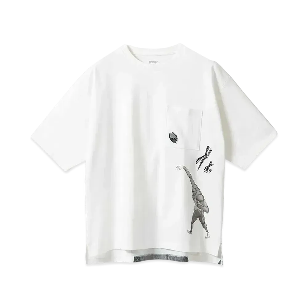 graniph x Attack On Titan Perfect Game Big Silhouette T-Shirt "White"