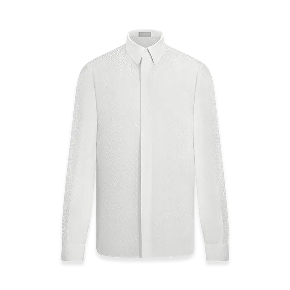 Dior CD Diamond Shirt Silk Blend Jacquard "White"