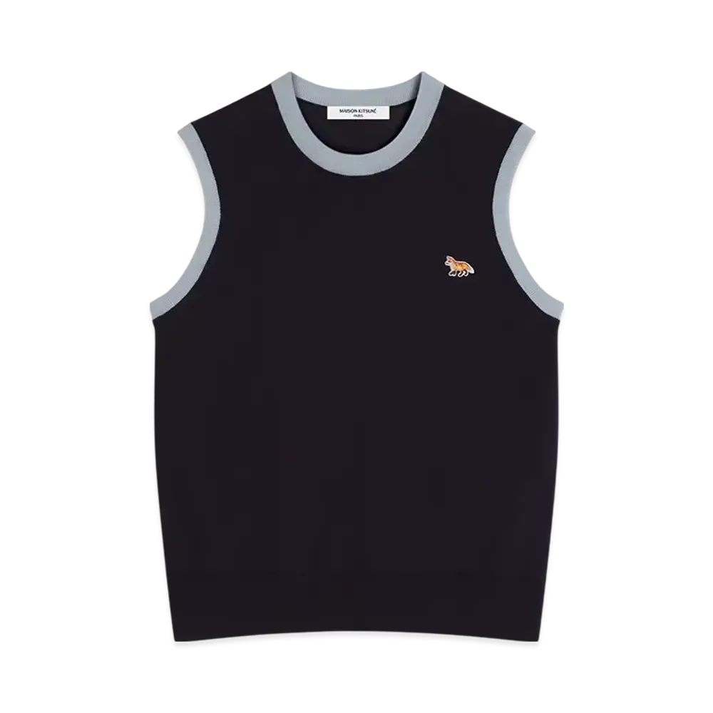 Maison Kitsune Baby Fox Patch Knit Top "Navy"