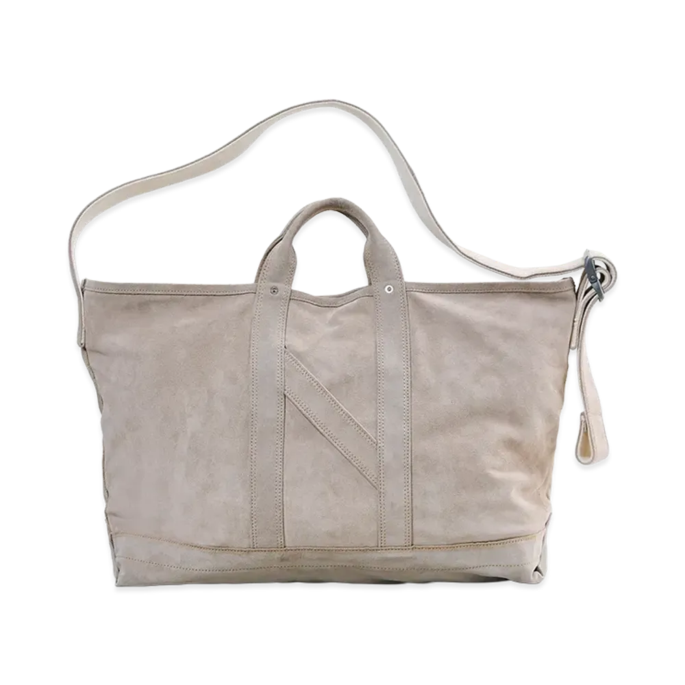 NICENESS S.Ledz Suede Leather NN Shoulder Tote Bag "Light Beige"
